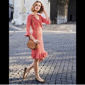 Boden Michaela Jersey Dress in Rosehip Daisy Ditsy